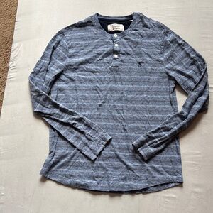 Penguin Blue Striped Henley Shirt